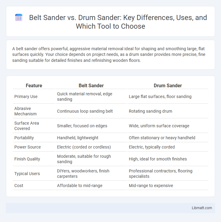 Belt Sander vs. Drum Sander: Key Differences, Uses, and Which Tool to Choose