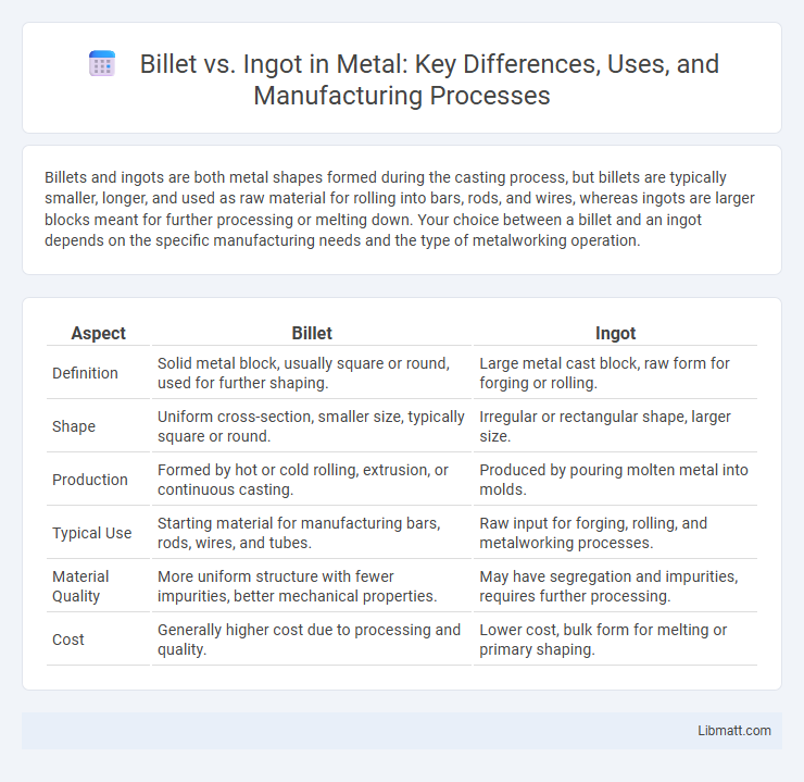 Billet vs. Ingot in Metal: Key Differences, Uses, and Manufacturing Processes