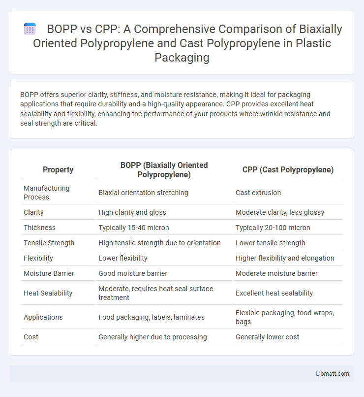 BOPP vs CPP: A Comprehensive Comparison of Biaxially Oriented Polypropylene and Cast Polypropylene in Plastic Packaging