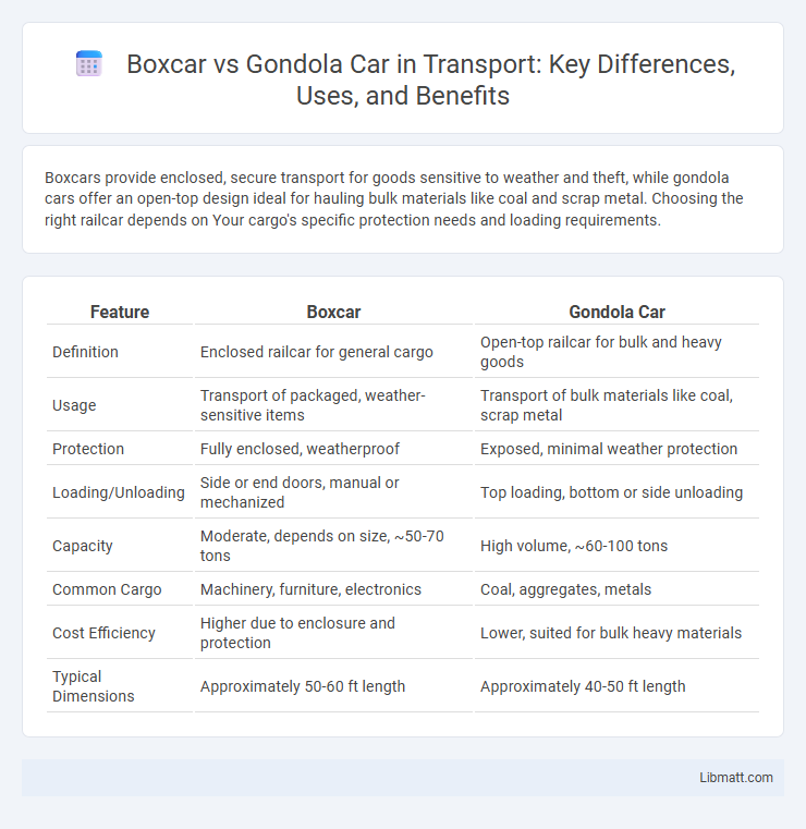 Boxcar vs Gondola Car in Transport: Key Differences, Uses, and Benefits