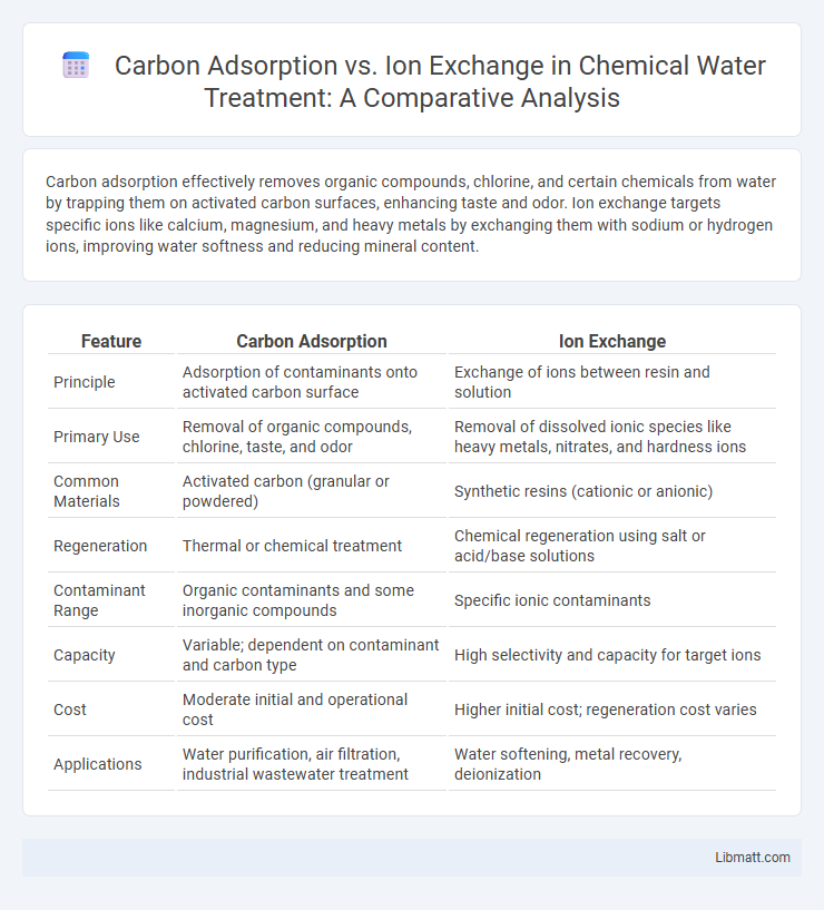 Carbon Adsorption vs. Ion Exchange in Chemical Water Treatment: A Comparative Analysis