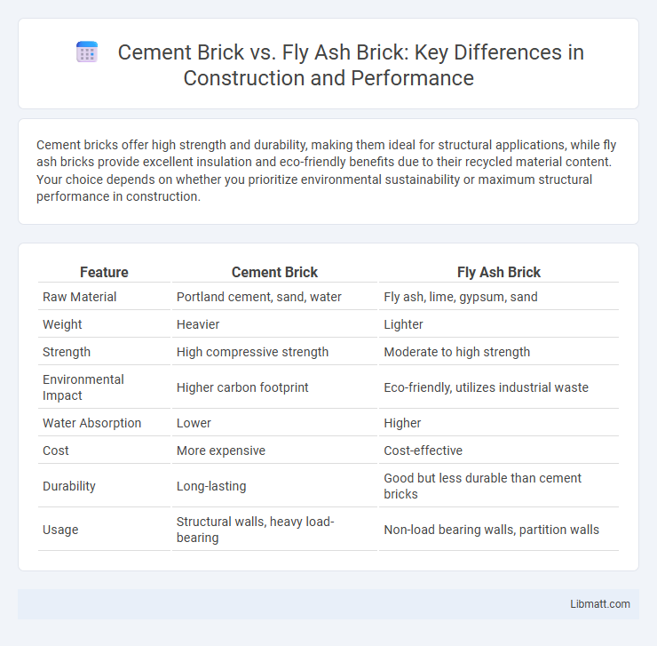Cement Brick vs. Fly Ash Brick: Key Differences in Construction and Performance