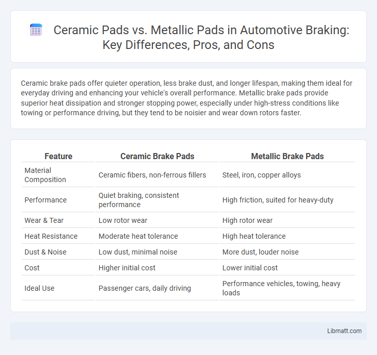 Ceramic Pads vs. Metallic Pads in Automotive Braking: Key Differences, Pros, and Cons