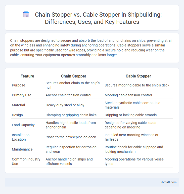 Chain Stopper vs. Cable Stopper in Shipbuilding: Differences, Uses, and Key Features
