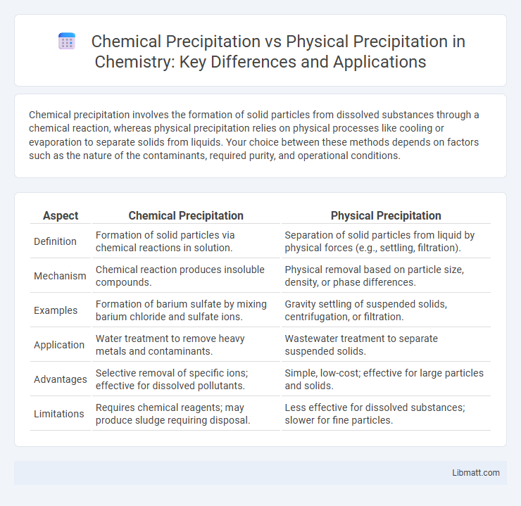 Chemical Precipitation vs Physical Precipitation in Chemistry: Key Differences and Applications