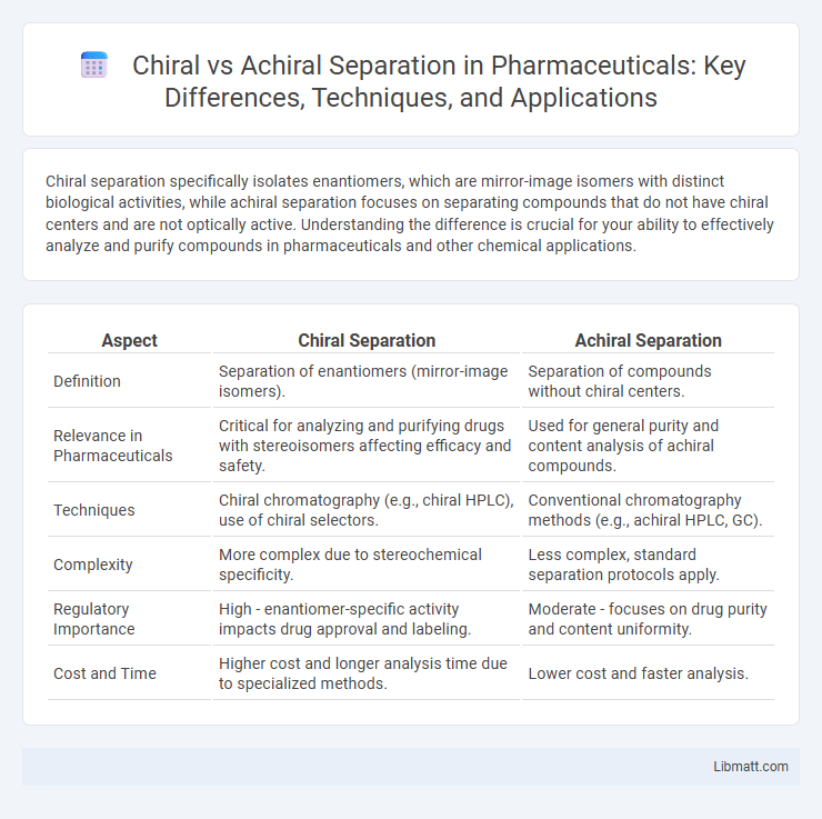 Chiral vs Achiral Separation in Pharmaceuticals: Key Differences, Techniques, and Applications
