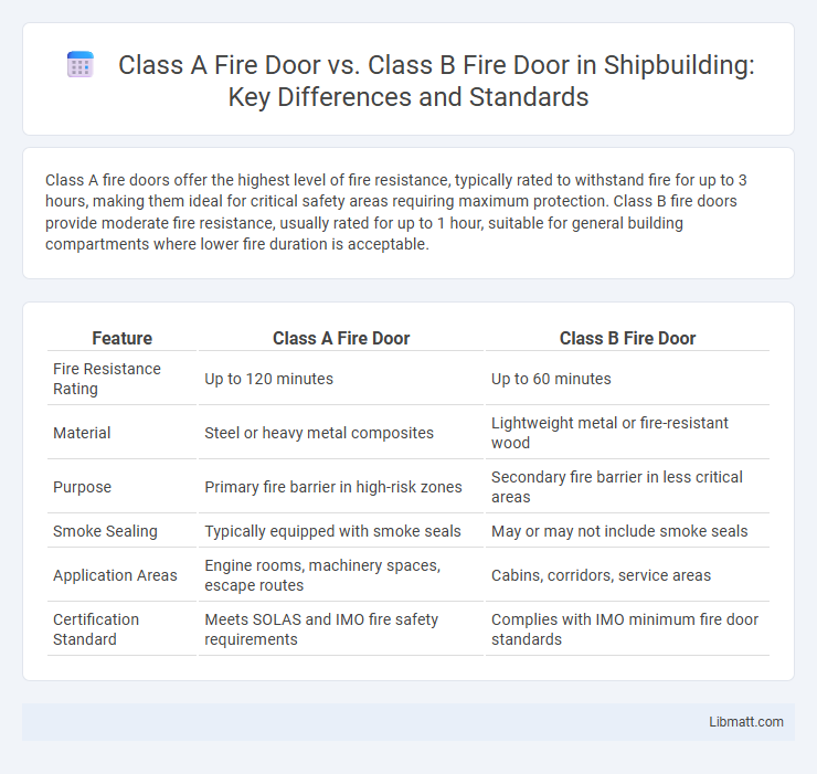 Class A Fire Door vs. Class B Fire Door in Shipbuilding: Key Differences and Standards