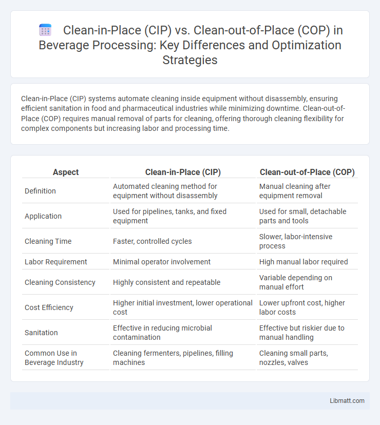 Clean-in-Place (CIP) vs. Clean-out-of-Place (COP) in Beverage Processing: Key Differences and Optimization Strategies