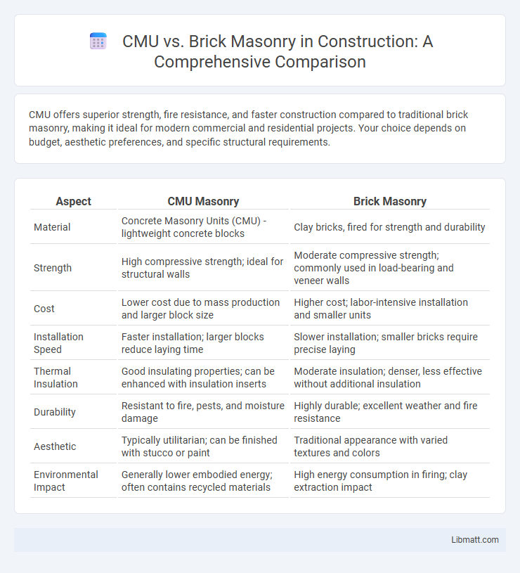 CMU vs. Brick Masonry in Construction: A Comprehensive Comparison