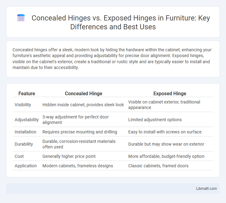 Concealed Hinges vs. Exposed Hinges in Furniture: Key Differences and Best Uses