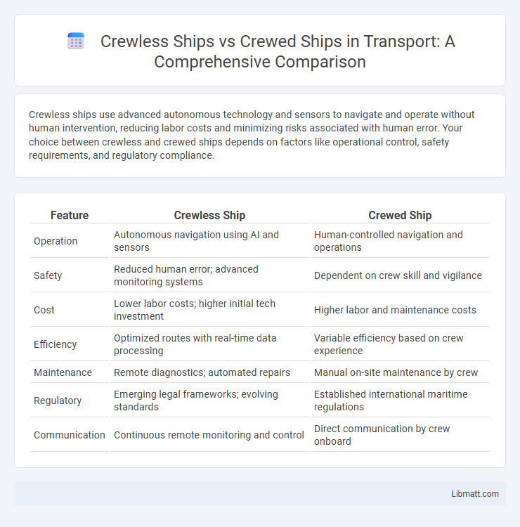 Crewless Ships vs Crewed Ships in Transport: A Comprehensive Comparison