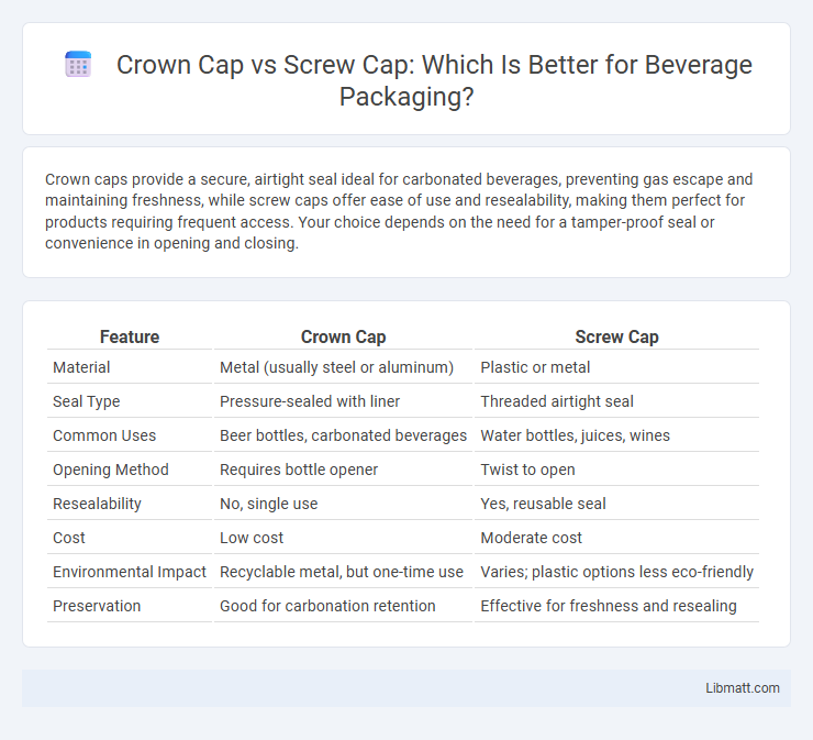 Crown Cap vs Screw Cap: Which Is Better for Beverage Packaging?