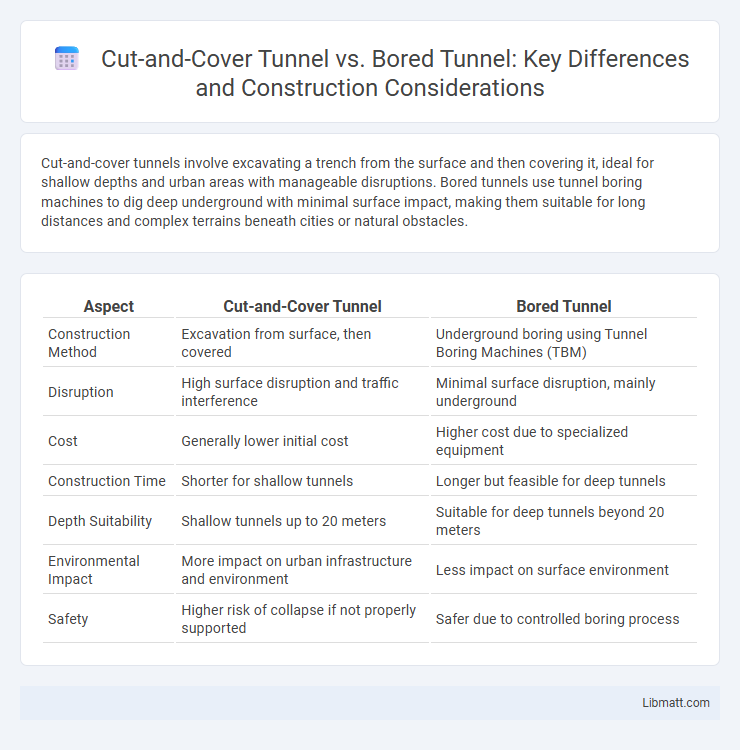 Cut-and-Cover Tunnel vs. Bored Tunnel: Key Differences and Construction Considerations