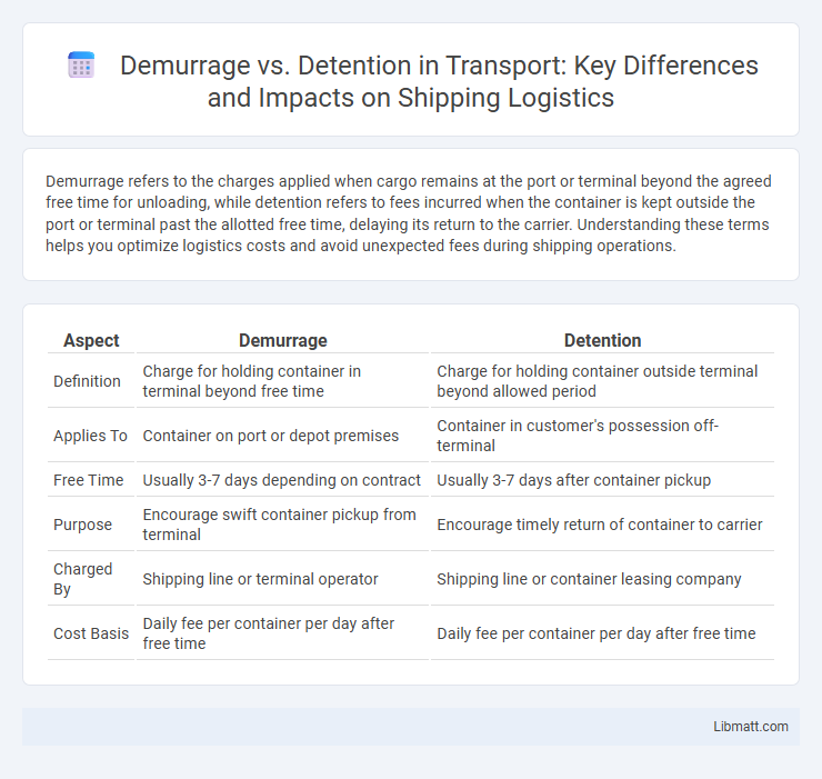 Demurrage vs. Detention in Transport: Key Differences and Impacts on Shipping Logistics
