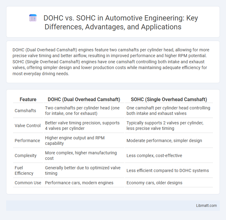 DOHC vs. SOHC in Automotive Engineering: Key Differences, Advantages, and Applications