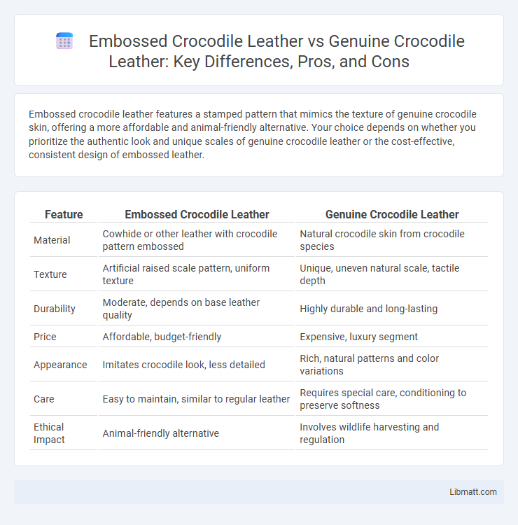 Embossed Crocodile Leather vs Genuine Crocodile Leather: Key Differences, Pros, and Cons
