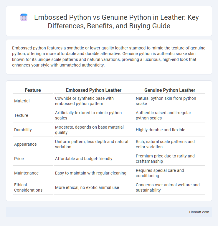 Embossed Python vs Genuine Python in Leather: Key Differences, Benefits, and Buying Guide