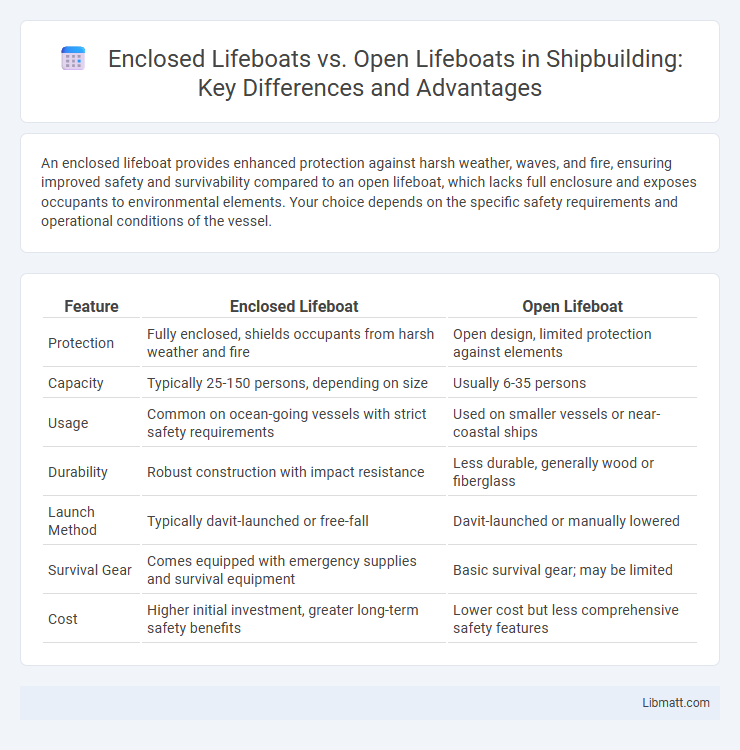 Enclosed Lifeboats vs. Open Lifeboats in Shipbuilding: Key Differences and Advantages
