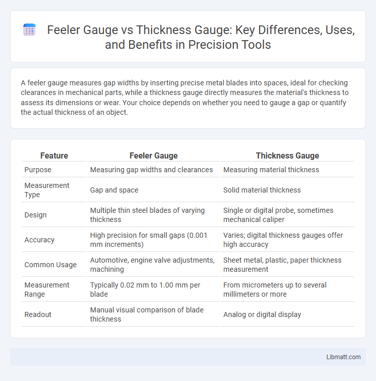 Feeler Gauge vs Thickness Gauge: Key Differences, Uses, and Benefits in Precision Tools