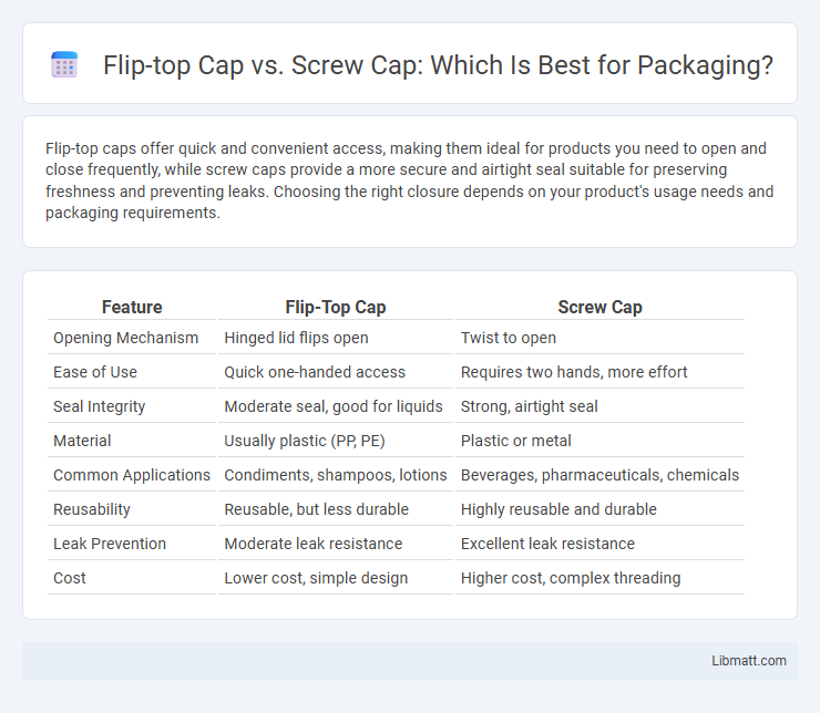 Flip-top Cap vs. Screw Cap: Which Is Best for Packaging?
