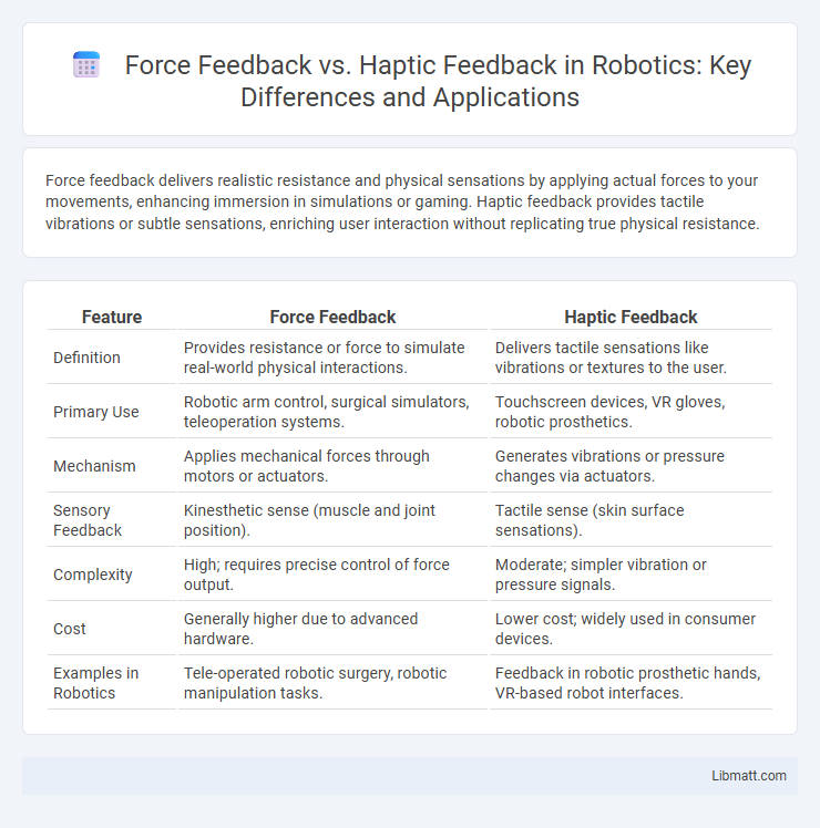 Force Feedback vs. Haptic Feedback in Robotics: Key Differences and Applications