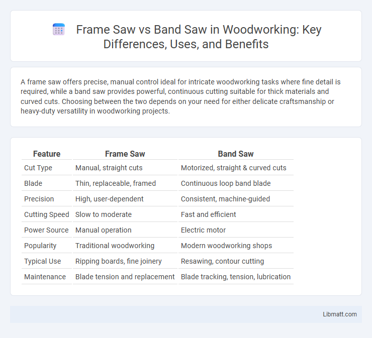 Frame Saw vs Band Saw in Woodworking: Key Differences, Uses, and Benefits