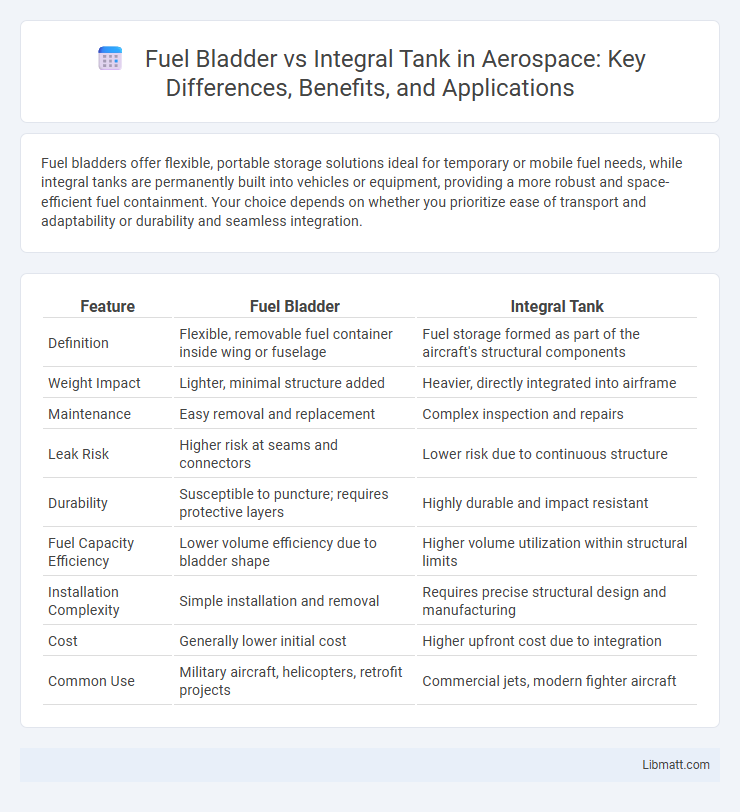 Fuel Bladder vs Integral Tank in Aerospace: Key Differences, Benefits, and Applications