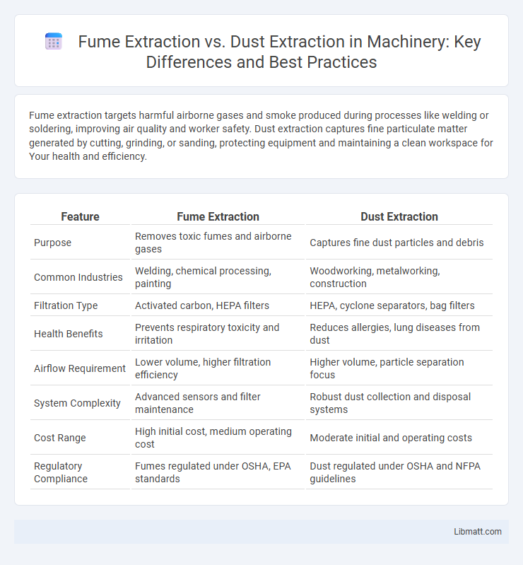 Fume Extraction vs. Dust Extraction in Machinery: Key Differences and Best Practices