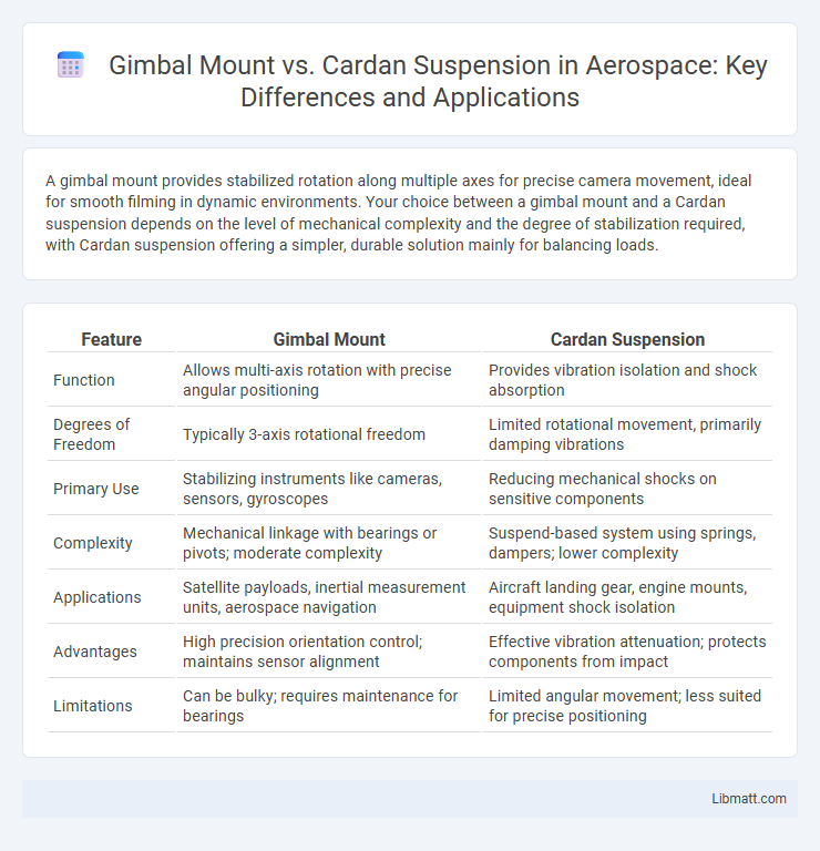 Gimbal Mount vs. Cardan Suspension in Aerospace: Key Differences and Applications