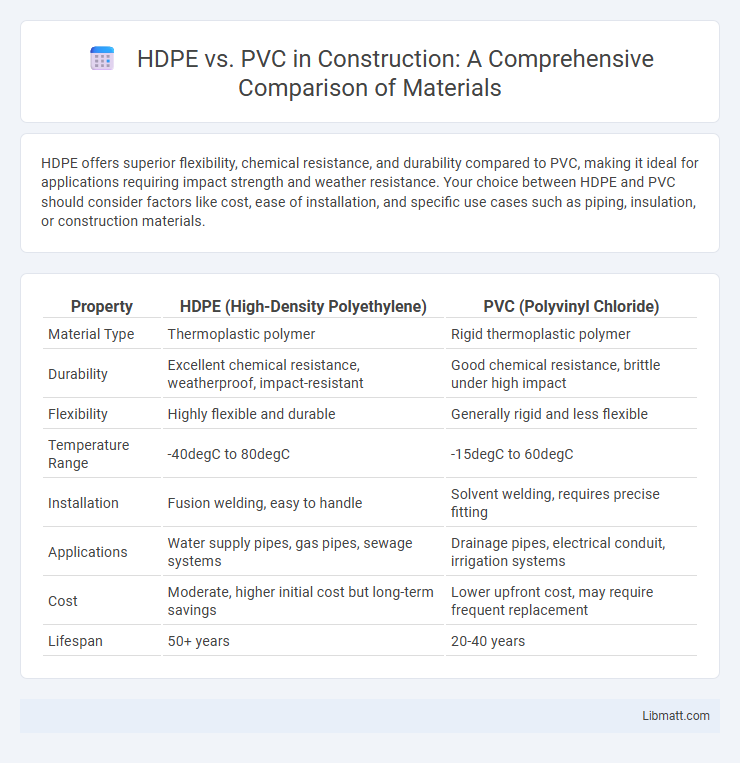 HDPE vs. PVC in Construction: A Comprehensive Comparison of Materials