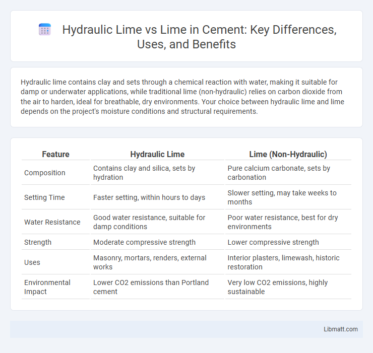 Hydraulic Lime vs Lime in Cement: Key Differences, Uses, and Benefits