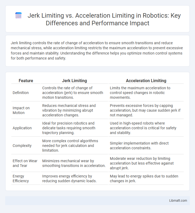 Jerk Limiting vs. Acceleration Limiting in Robotics: Key Differences and Performance Impact