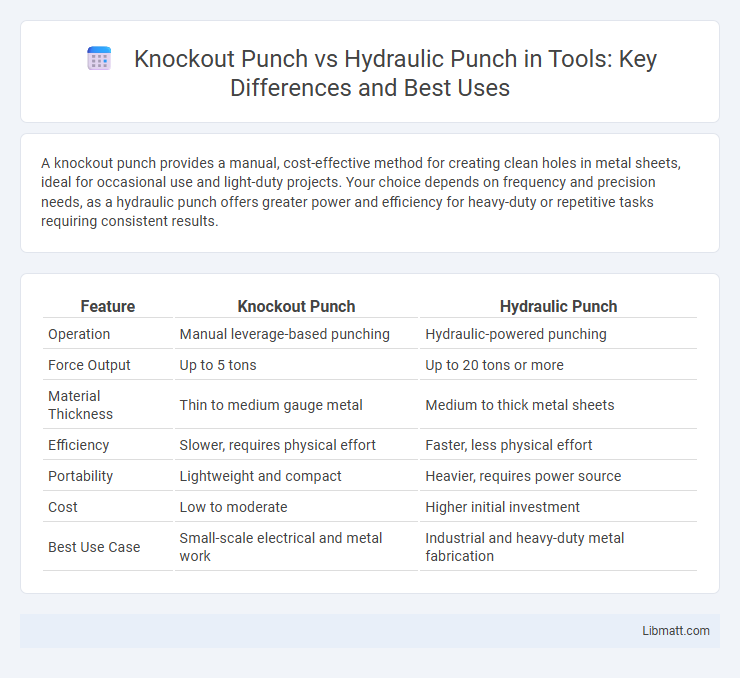 Knockout Punch vs Hydraulic Punch in Tools: Key Differences and Best Uses