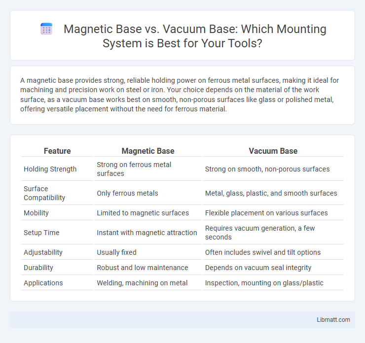 Magnetic Base vs. Vacuum Base: Which Mounting System is Best for Your Tools?
