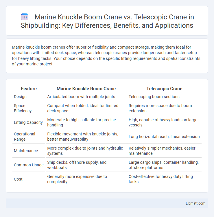 Marine Knuckle Boom Crane vs. Telescopic Crane in Shipbuilding: Key Differences, Benefits, and Applications
