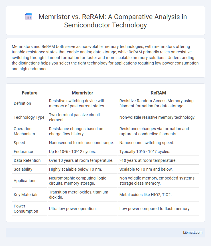 Memristor vs. ReRAM: A Comparative Analysis in Semiconductor Technology