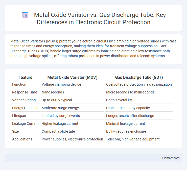 Metal Oxide Varistor vs. Gas Discharge Tube: Key Differences in Electronic Circuit Protection