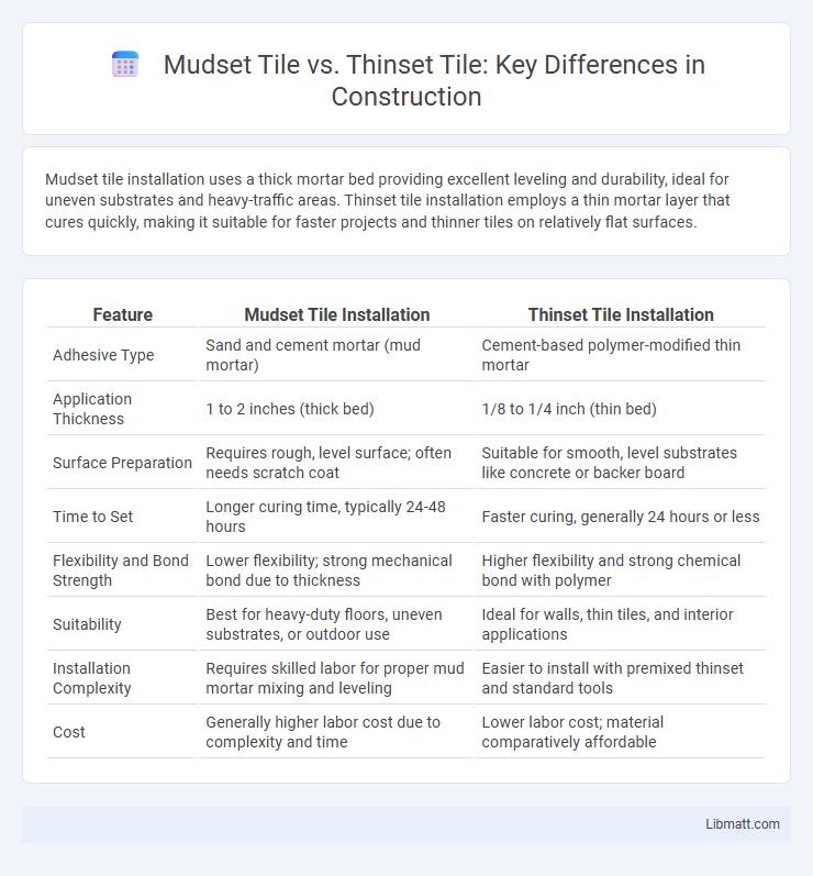 Mudset Tile vs. Thinset Tile: Key Differences in Construction
