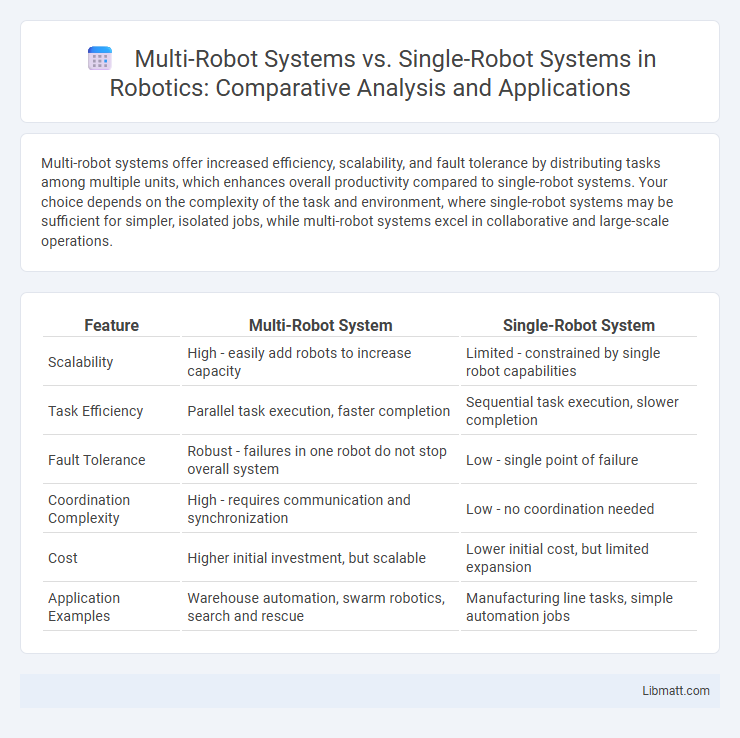 Multi-Robot Systems vs. Single-Robot Systems in Robotics: Comparative Analysis and Applications
