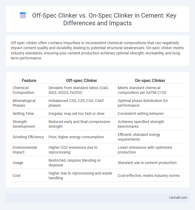 Off-Spec Clinker vs. On-Spec Clinker in Cement: Key Differences and Impacts