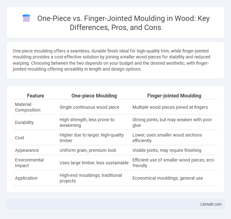 One-Piece vs. Finger-Jointed Moulding in Wood: Key Differences, Pros, and Cons