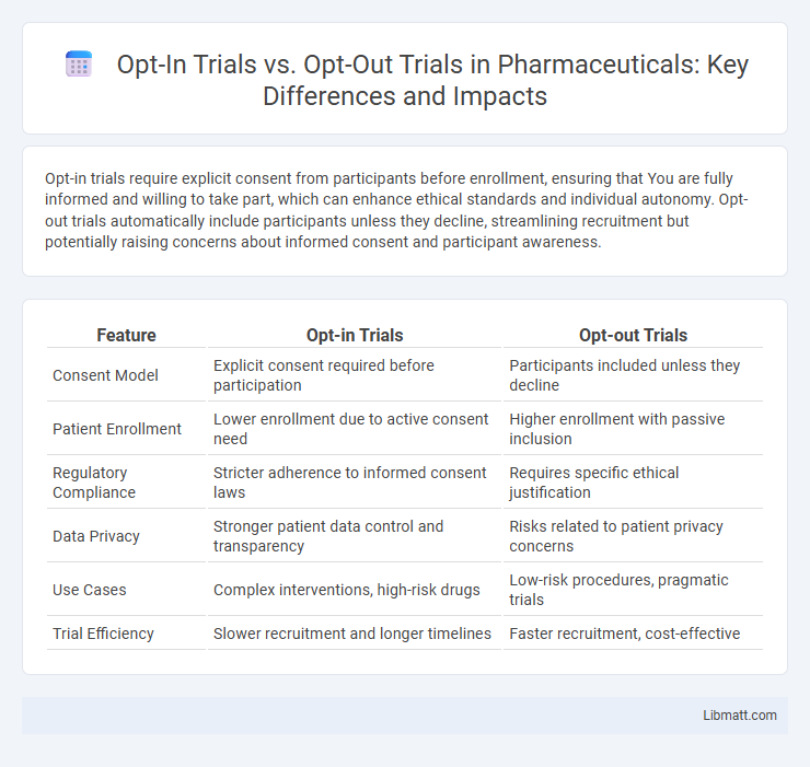 Opt-In Trials vs. Opt-Out Trials in Pharmaceuticals: Key Differences and Impacts