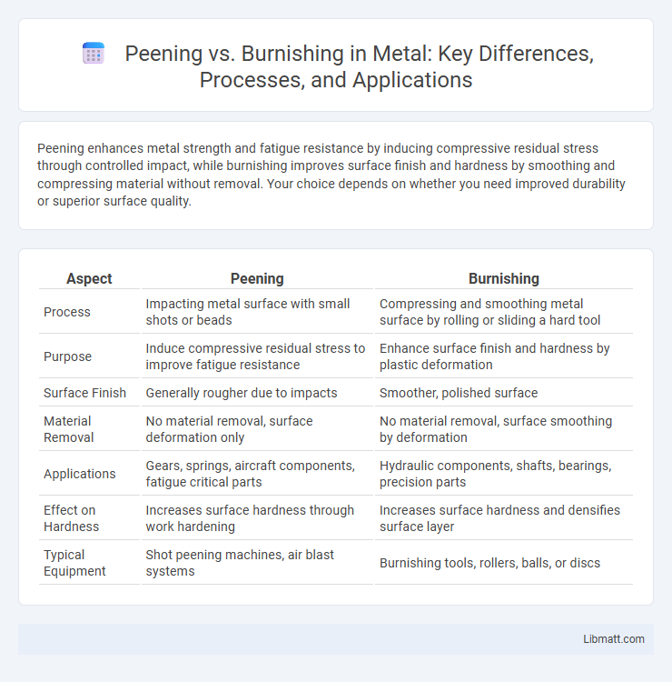 Peening vs. Burnishing in Metal: Key Differences, Processes, and Applications
