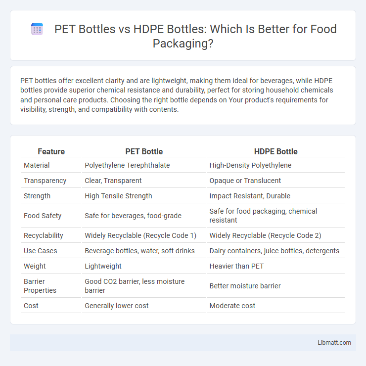 PET Bottles vs HDPE Bottles: Which Is Better for Food Packaging?
