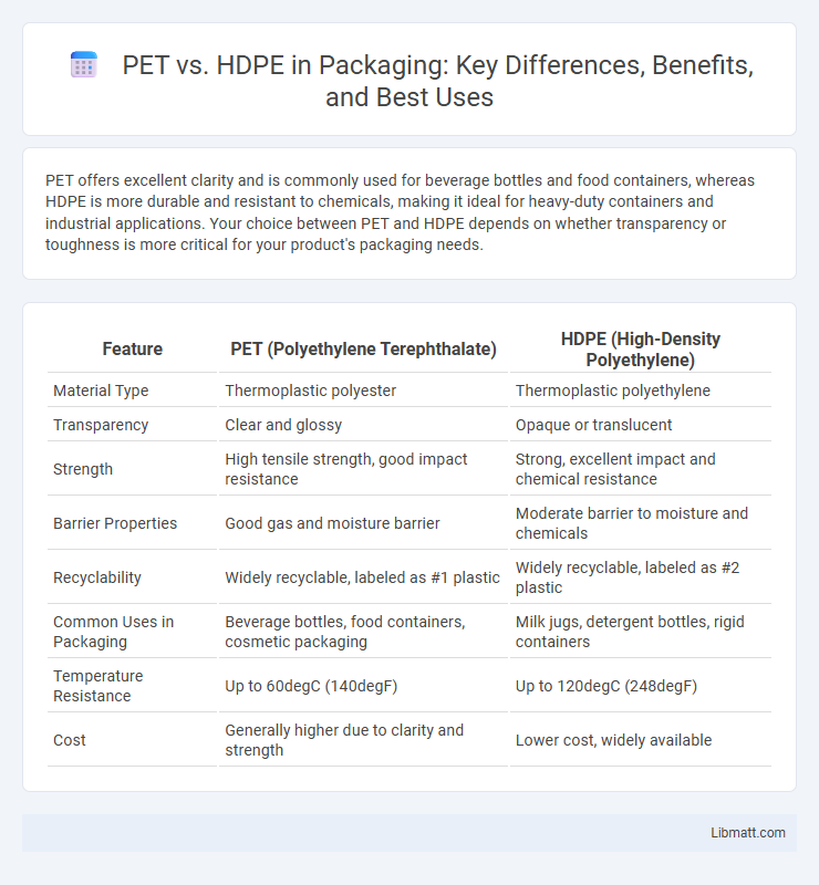 PET vs. HDPE in Packaging: Key Differences, Benefits, and Best Uses