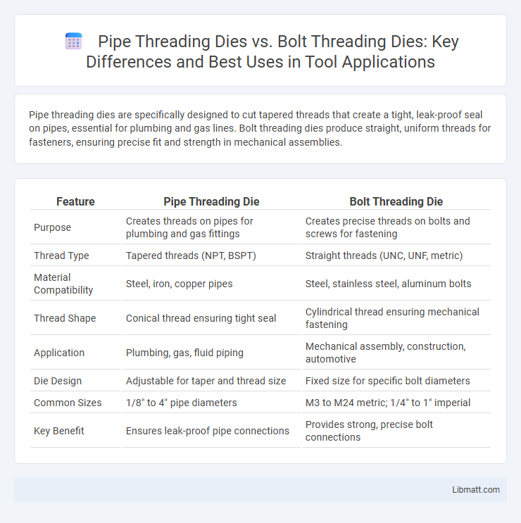 Pipe Threading Dies vs. Bolt Threading Dies: Key Differences and Best Uses in Tool Applications