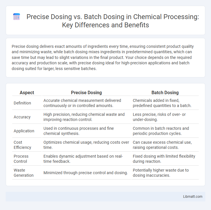 Precise Dosing vs. Batch Dosing in Chemical Processing: Key Differences and Benefits