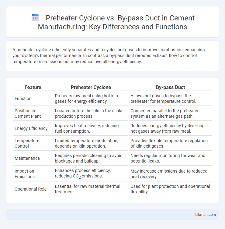 Preheater Cyclone vs. By-pass Duct in Cement Manufacturing: Key Differences and Functions