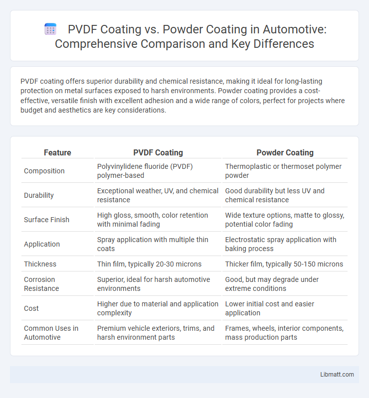 PVDF Coating vs. Powder Coating in Automotive: Comprehensive Comparison and Key Differences