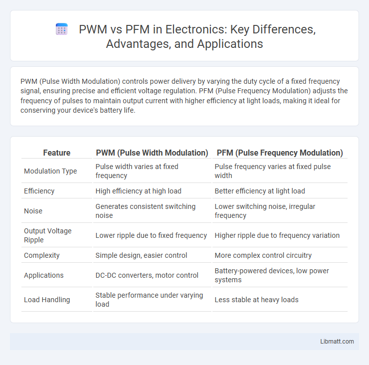 PWM vs PFM in Electronics: Key Differences, Advantages, and Applications